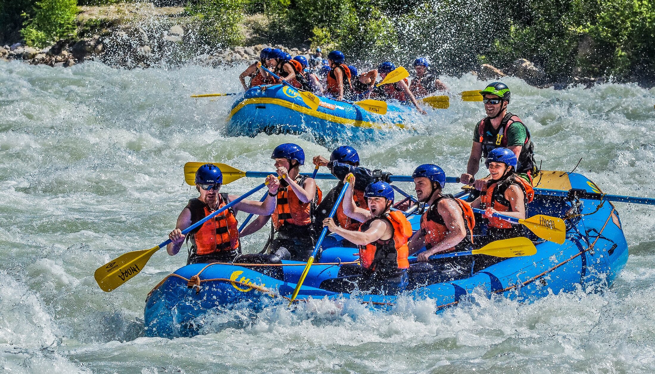 Rafting the rapids of the Kicking Horse River