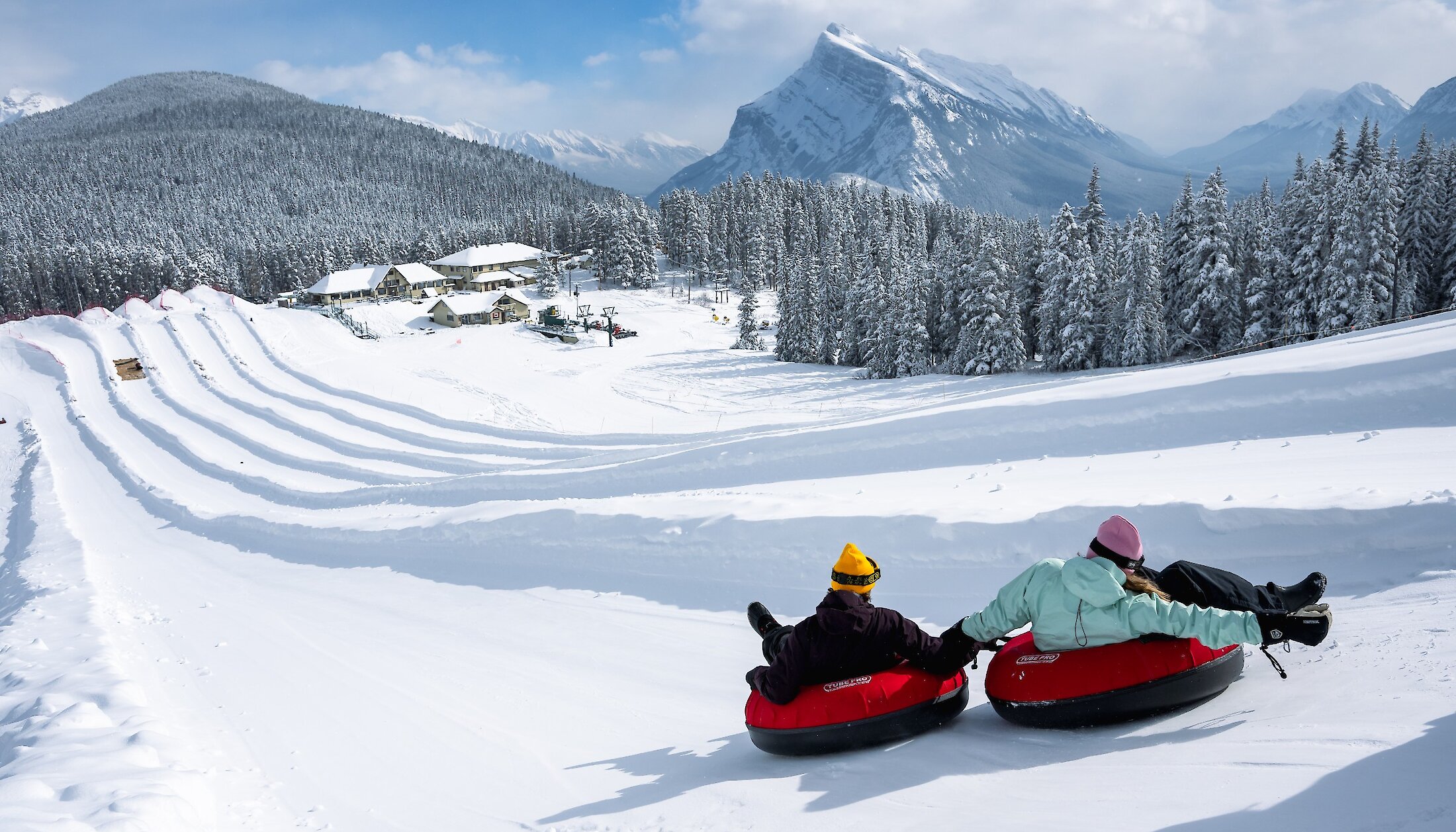 Snow tubing at Mount Norquay