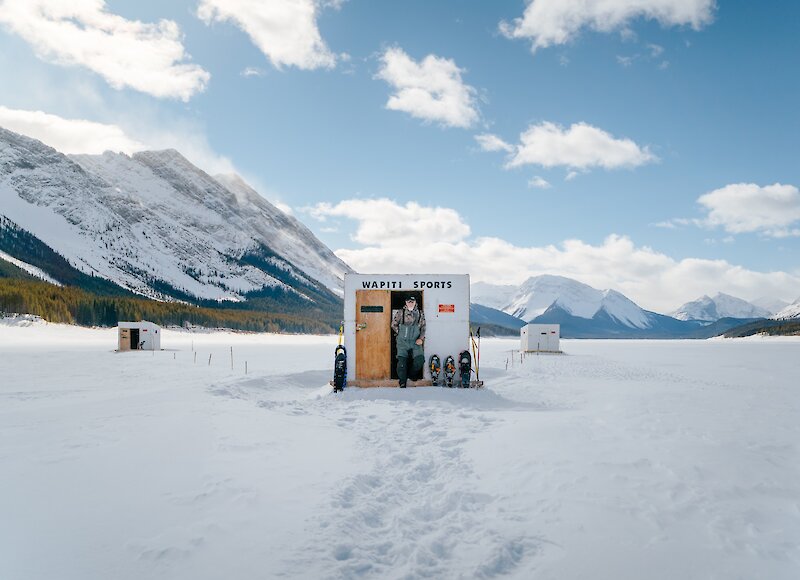 Ice Fishing Hut Spray Lake