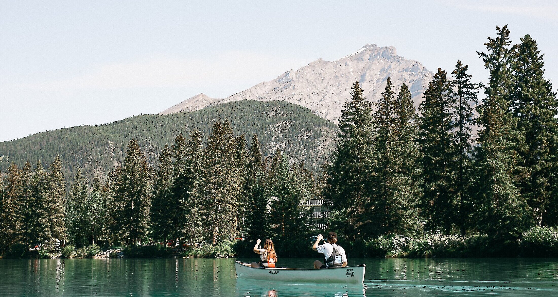 Canoe on the Bow River in Banff