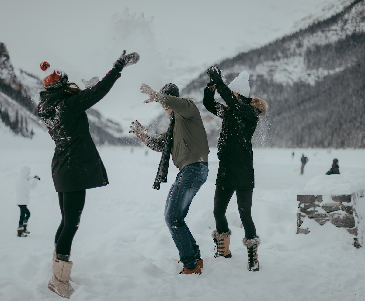 Jumping in excitement for Banff Packages