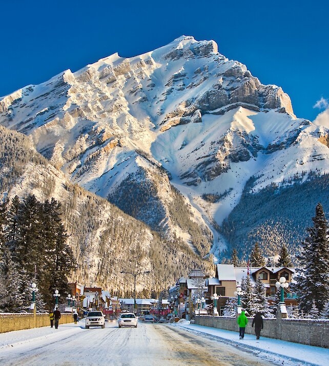 Banff Ave with view of Cascade Mountain