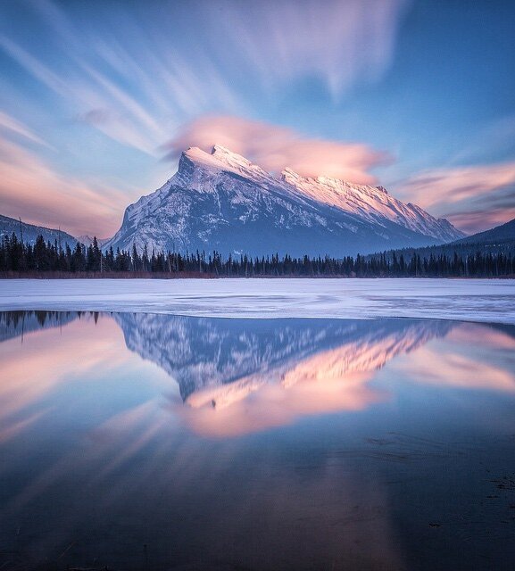 Banff Ave with view of Cascade Mountain