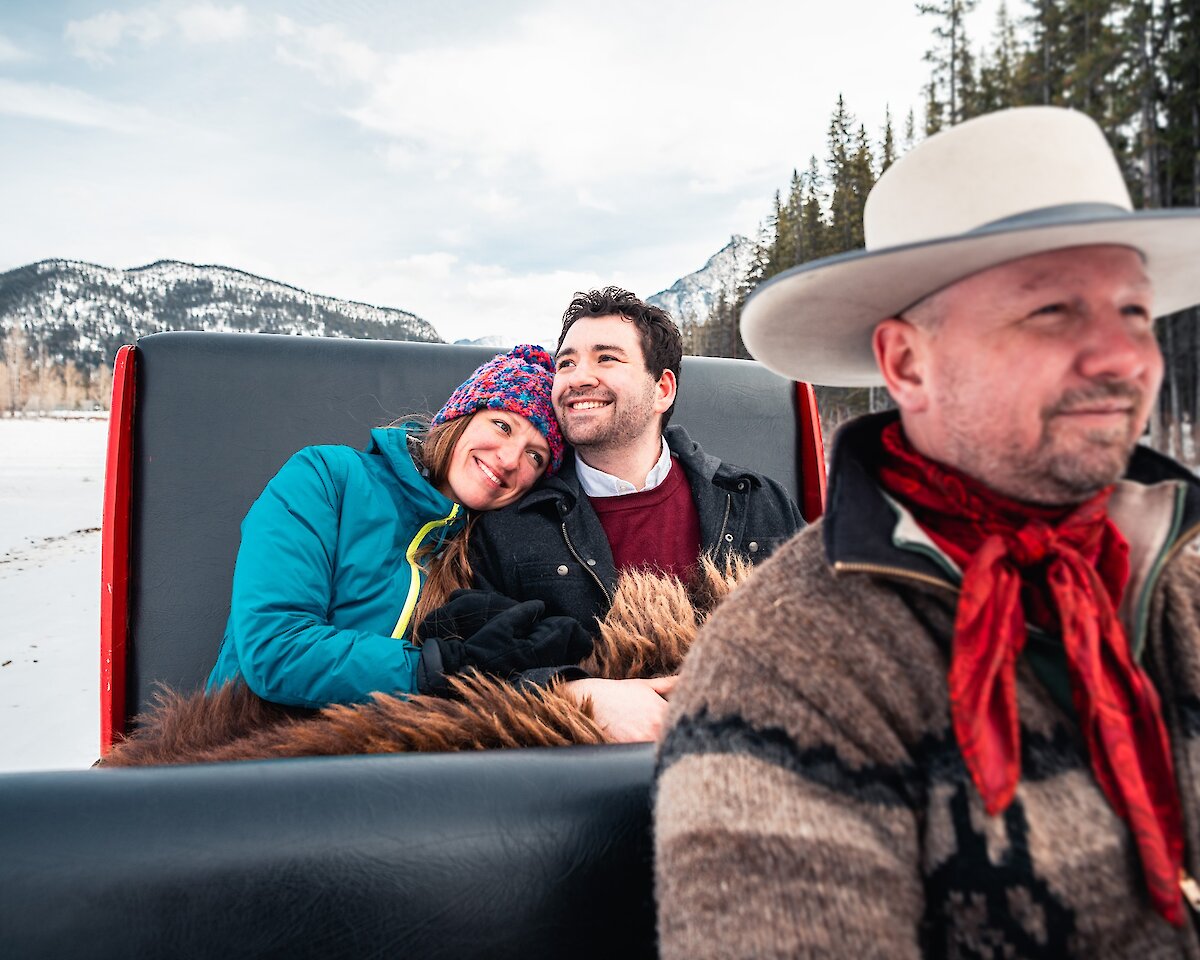 Private Sleigh ride for two in the meadows of Banff