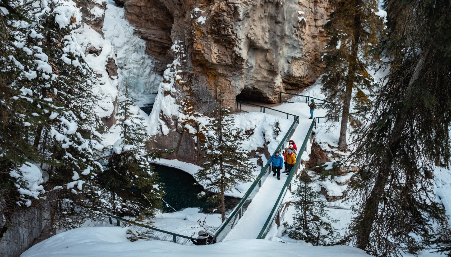 Enjoying the scenery on an ice walk in Johnston Canyon