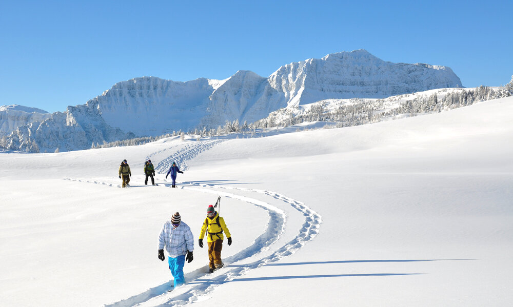 Snowshoeing at the top of the world at Sunshine Village